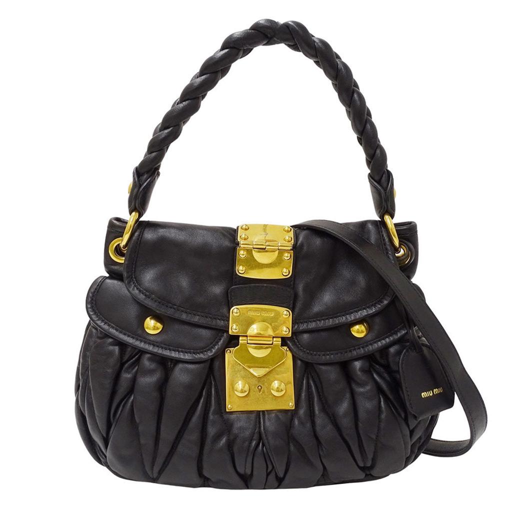 Miu Miu Leather Handbag Shoulder Bag (Pre-Owned)