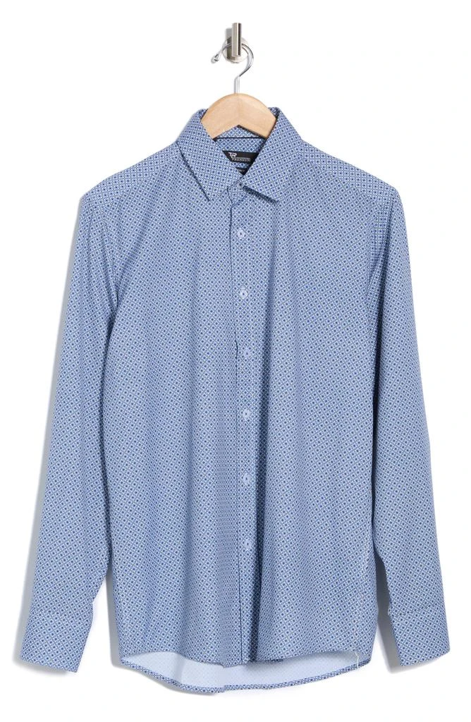 TR Premium Medallion Print Stretch Button-Up Shirt 3