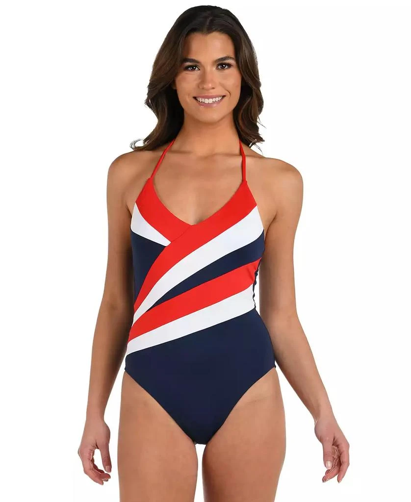 La Blanca Women's Americana Halter Strap One-Piece Swimsuit