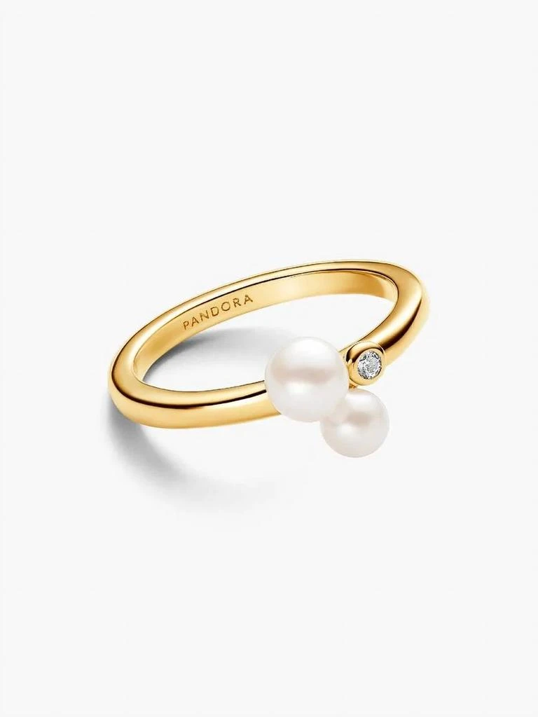 PANDORA Duo Treated Freshwater Cultured Pearls Ring In Gold 2