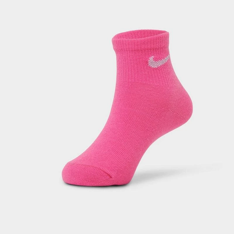 NIKE Girls' Toddler Nike Metallic Swoosh Quarter Socks (6-Pack) 3