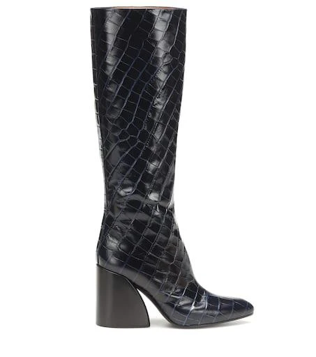 Chloé Wave croc-effect leather boots 4