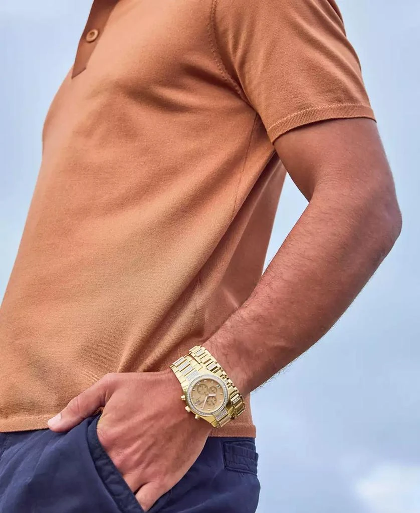 Citizen Eco-Drive Men's Chronograph Crystal Gold-Tone Stainless Steel Bracelet Watch 42mm Gift Set 4