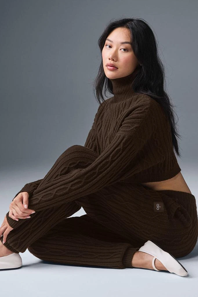 Alo Cable Knit Winter Bliss Pant - Light Cocoa 5