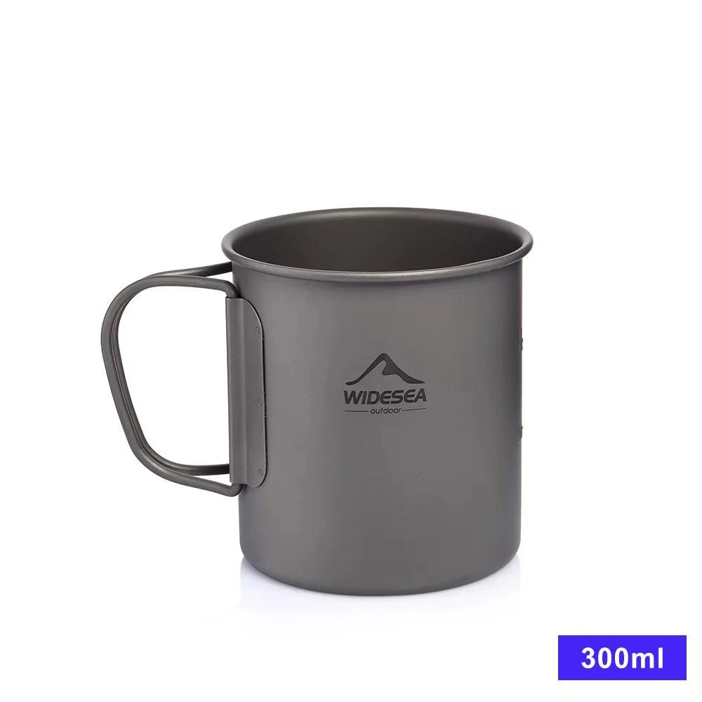 OUTRAKKS Camping Mug Titanium Cup Tourist Tableware Picnic Utensils Outdoor Kitchen Equipment Travel Cooking Set Cookware Hiking - 300Ml