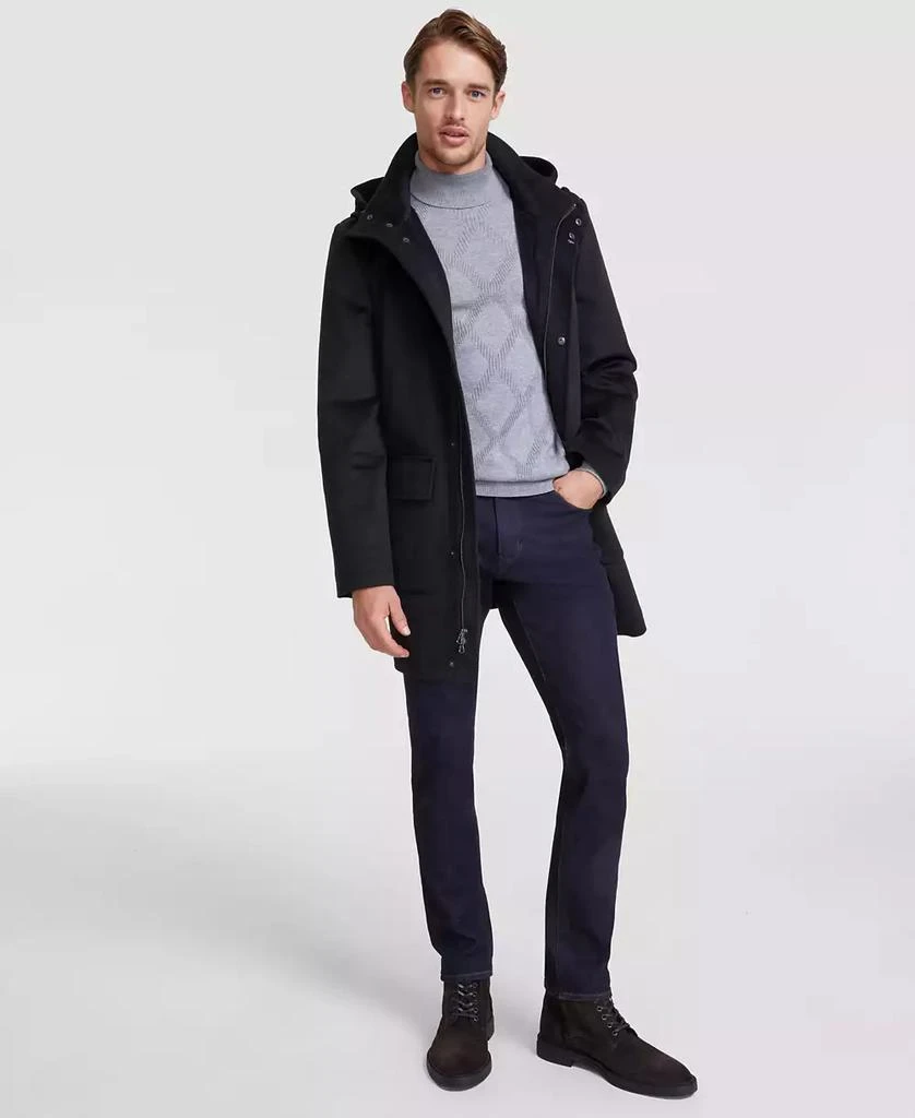 Calvin Klein Men's Regular Fit Black Solid Overcoat 1