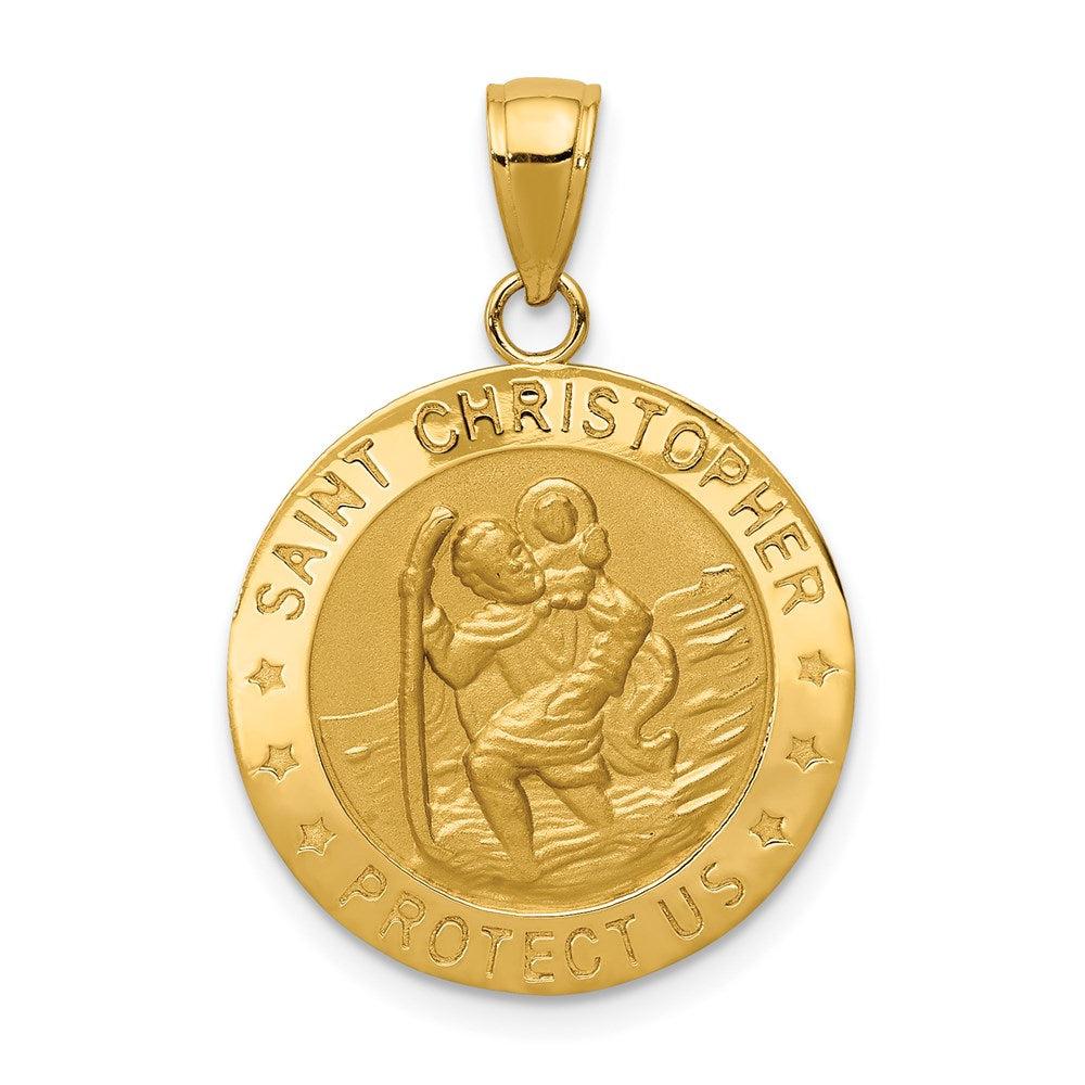 Diamond2Deal 14k Yellow Gold Saint Christopher Medal Pendant