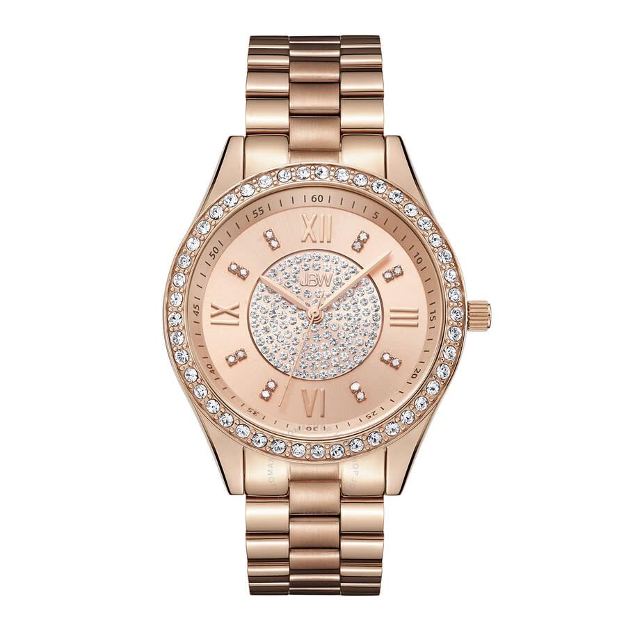 Jbw Mondrian Jewelry Set Rose Gold-tone Dial Ladies Watch J6303-SetC