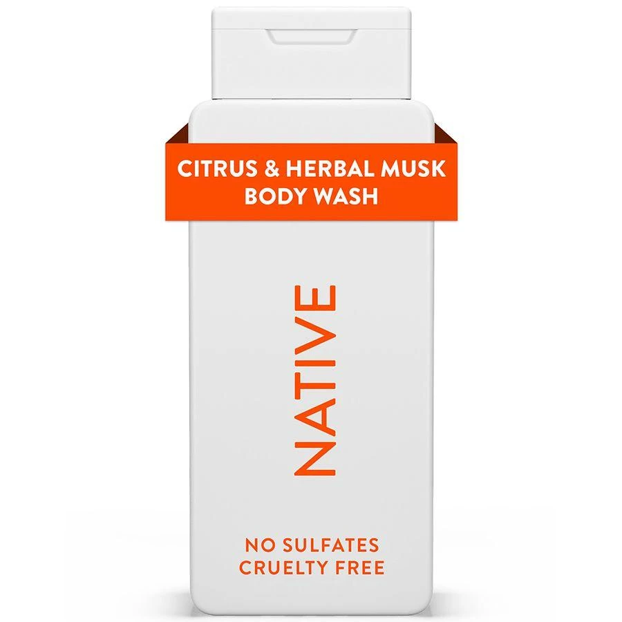 Native Body Wash, Sulfate Free, for Men and Women Citrus & Herbal Musk 1