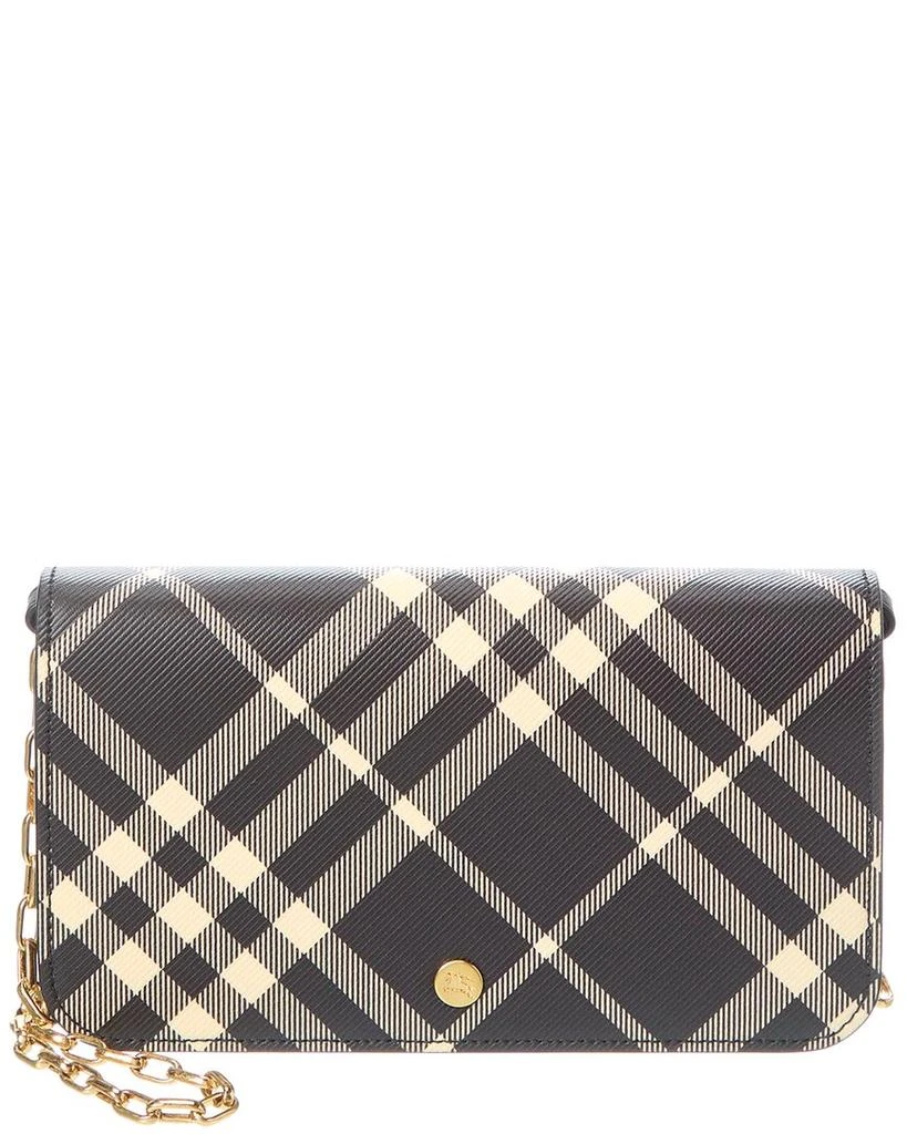 Burberry Check E-Canvas Wallet On Chain 1
