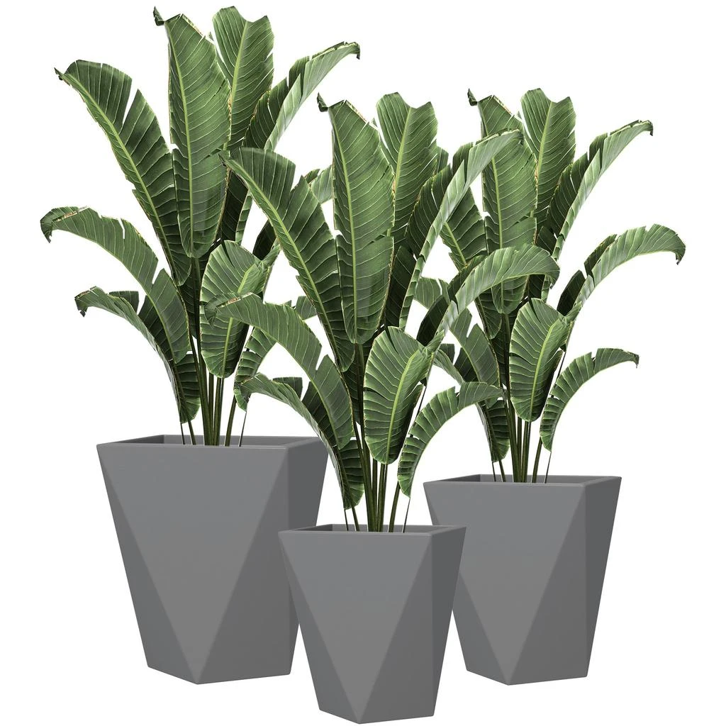 Hivvago 3-Pack Stackable MgO Planters with Drainage