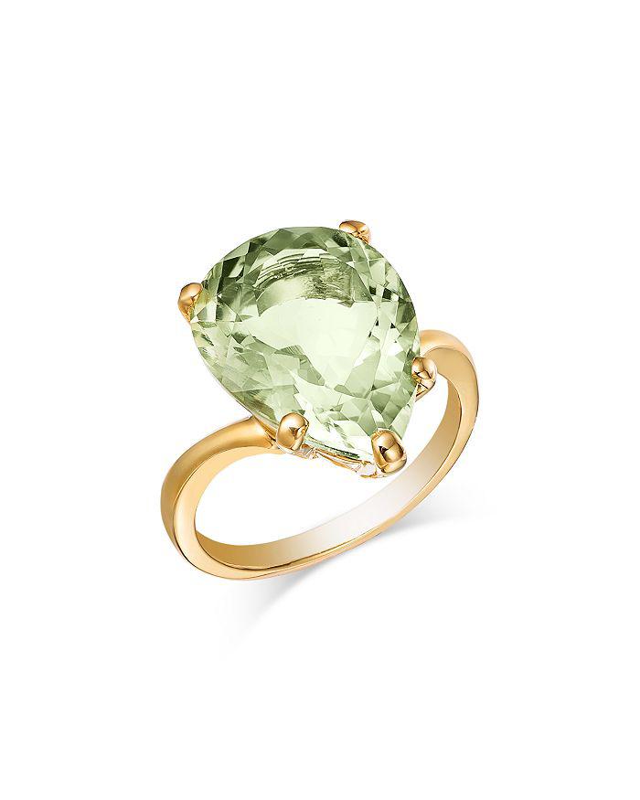 Bloomingdale
s Fine Collection Prasiolite Pear Solitaire Ring in 14K Yellow Gold