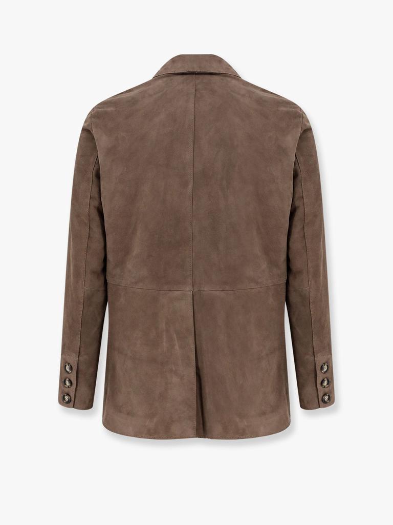 D-FOUR Suede jacket with peak lapel