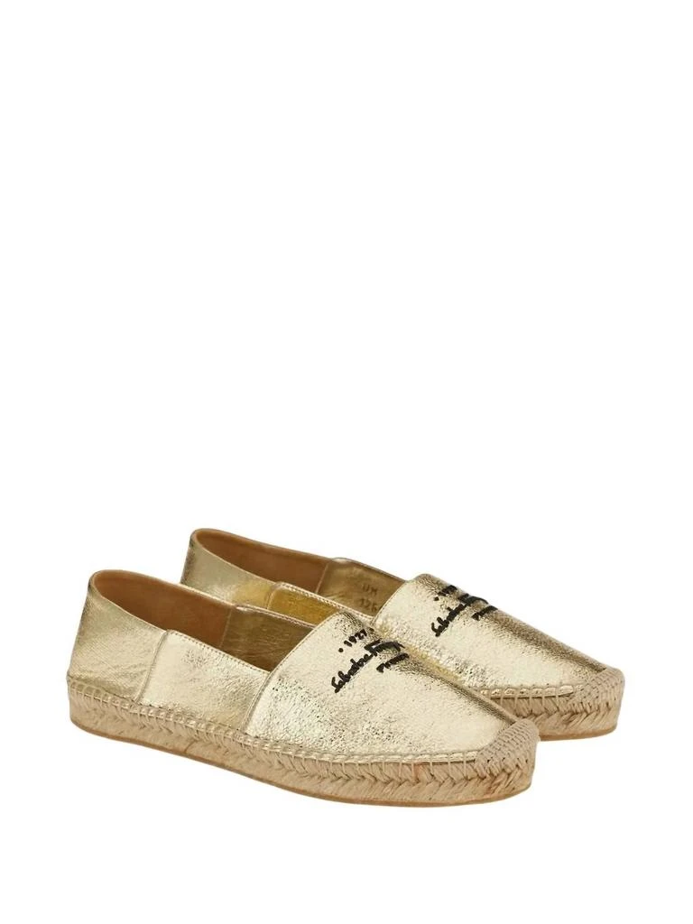 Salvatore Ferragamo Salvatore Ferragamo - Women
s Logo-embroidered Metallic Espadrilles 2