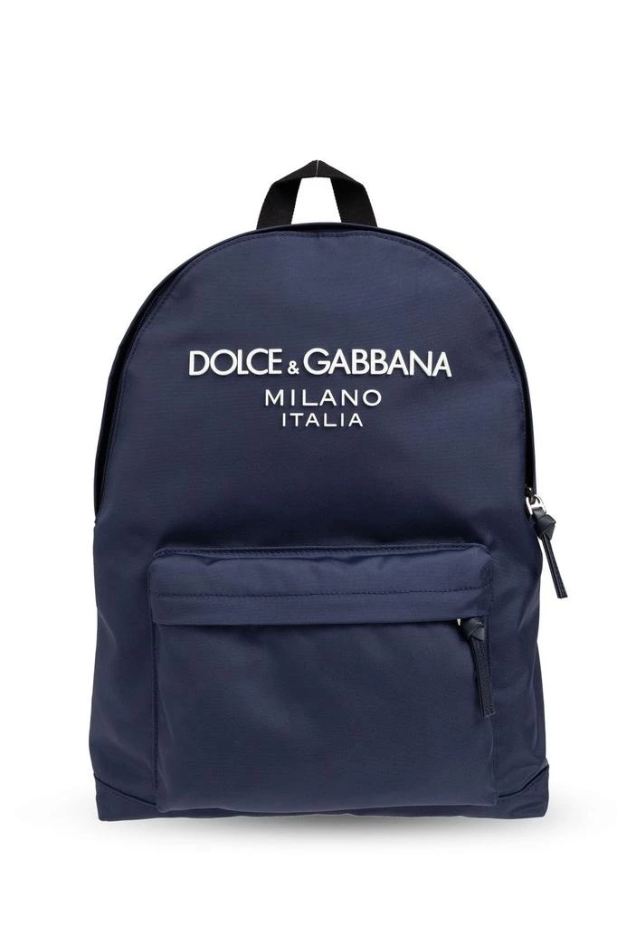 Dolce Gabbana Kids Logo Printed Zipped Backpack – On Sale Now