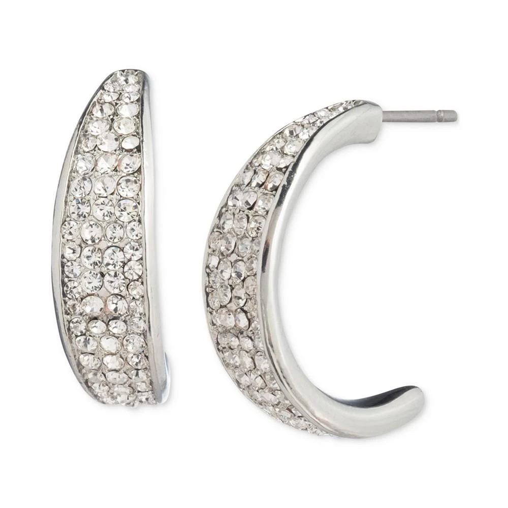 Givenchy Gold-Tone Small Pavé Crystal C-Hoop Earrings 1