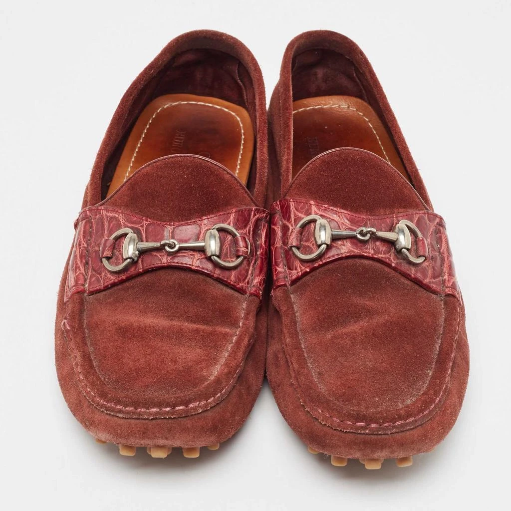 Gucci Gucci Burgundy Suede Slip On Loafers Size 43 3