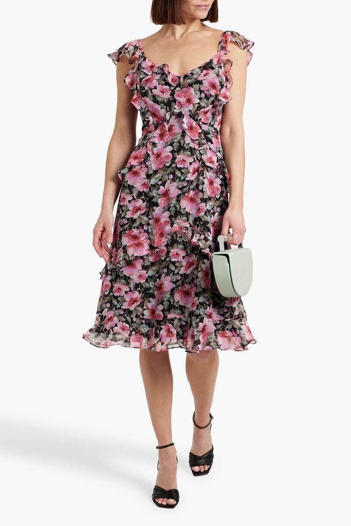 MIKAEL AGHAL Ruffled floral-print chiffon dress