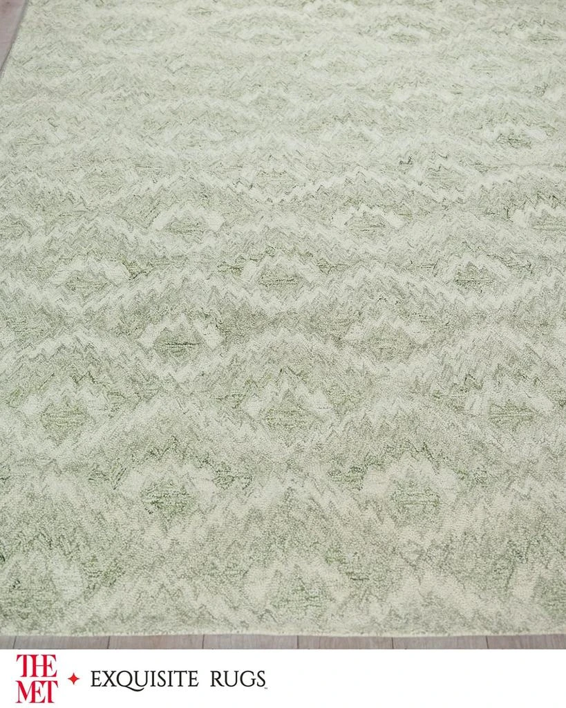 Exquisite Rugs Bargello Hand-Tufted Light Green Rug, 8' x 10' 3