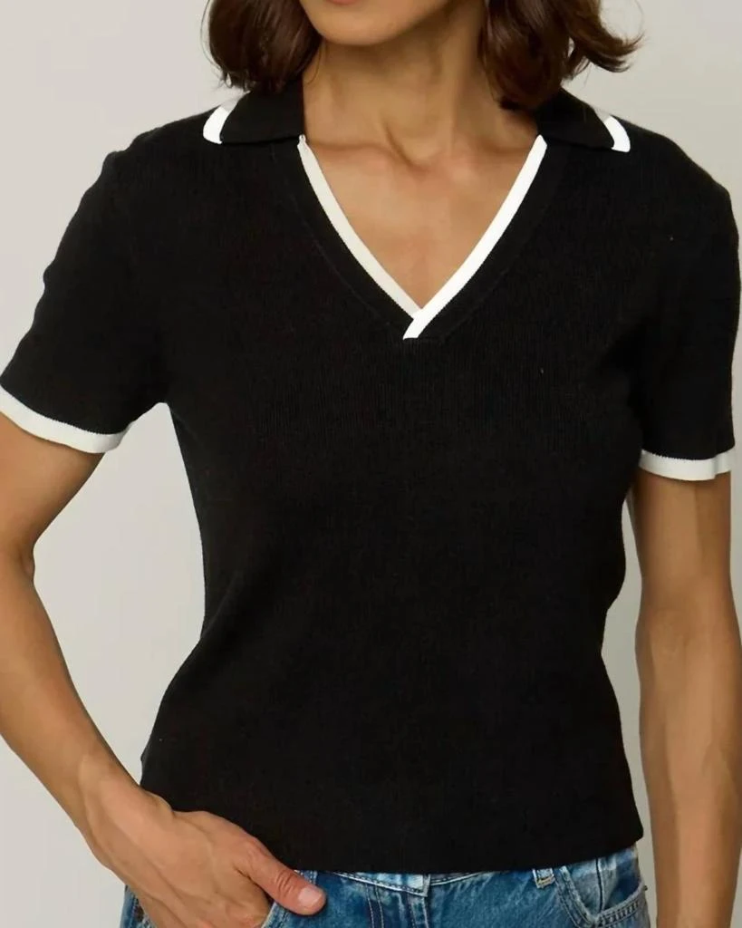 Central Park West Central Park West - Ribbed Polo With Tipping Top 3