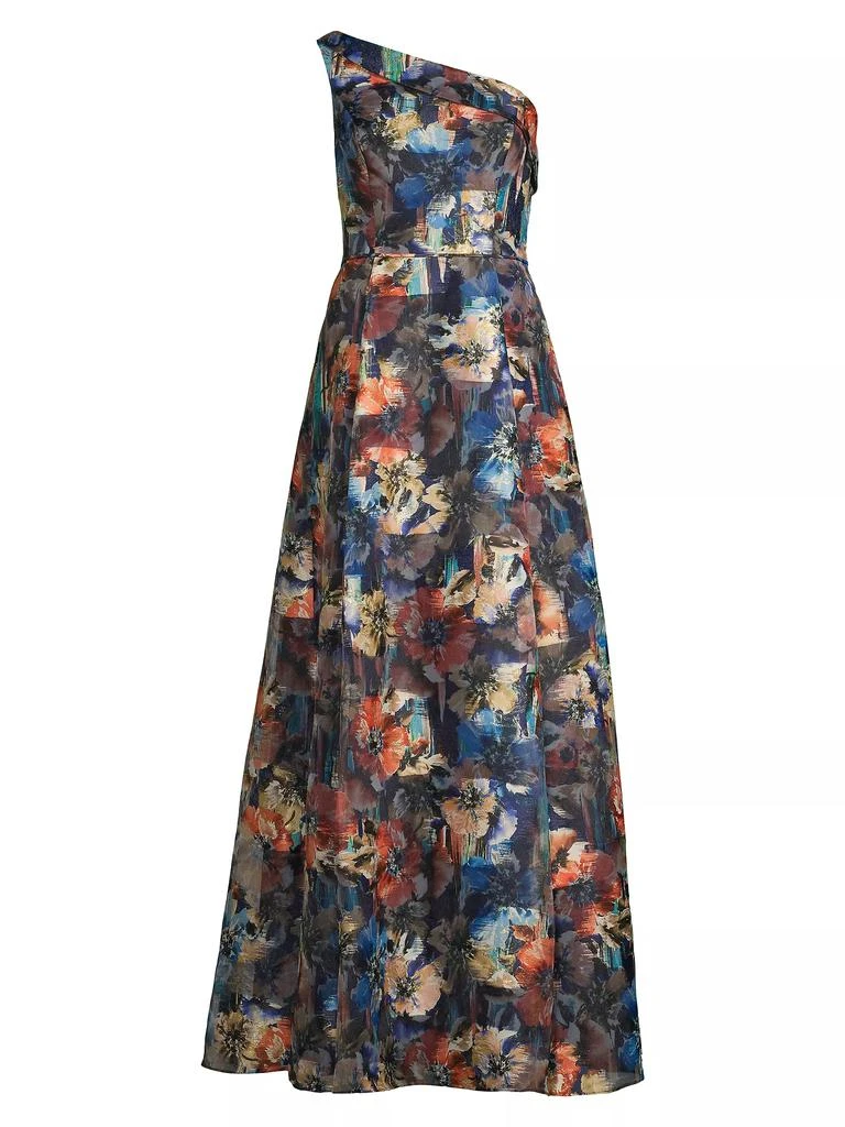 Aidan Mattox One-Shoulder Floral Ball Gown 1
