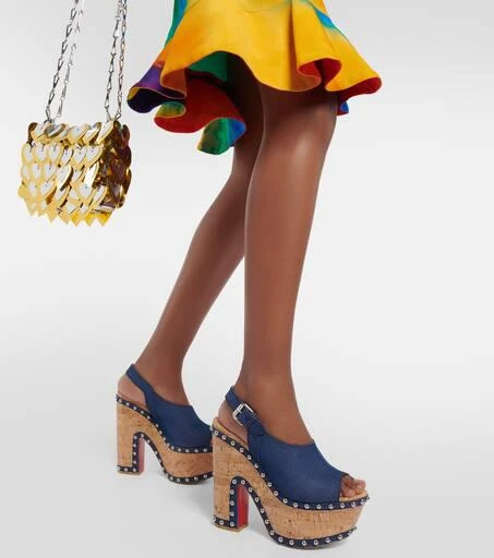 Christian Louboutin Super Joan denim platform sandals 4