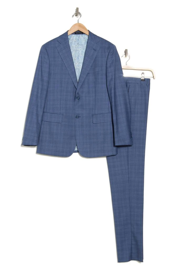 English Laundry Plaid Blue Wool Blend Suit 3