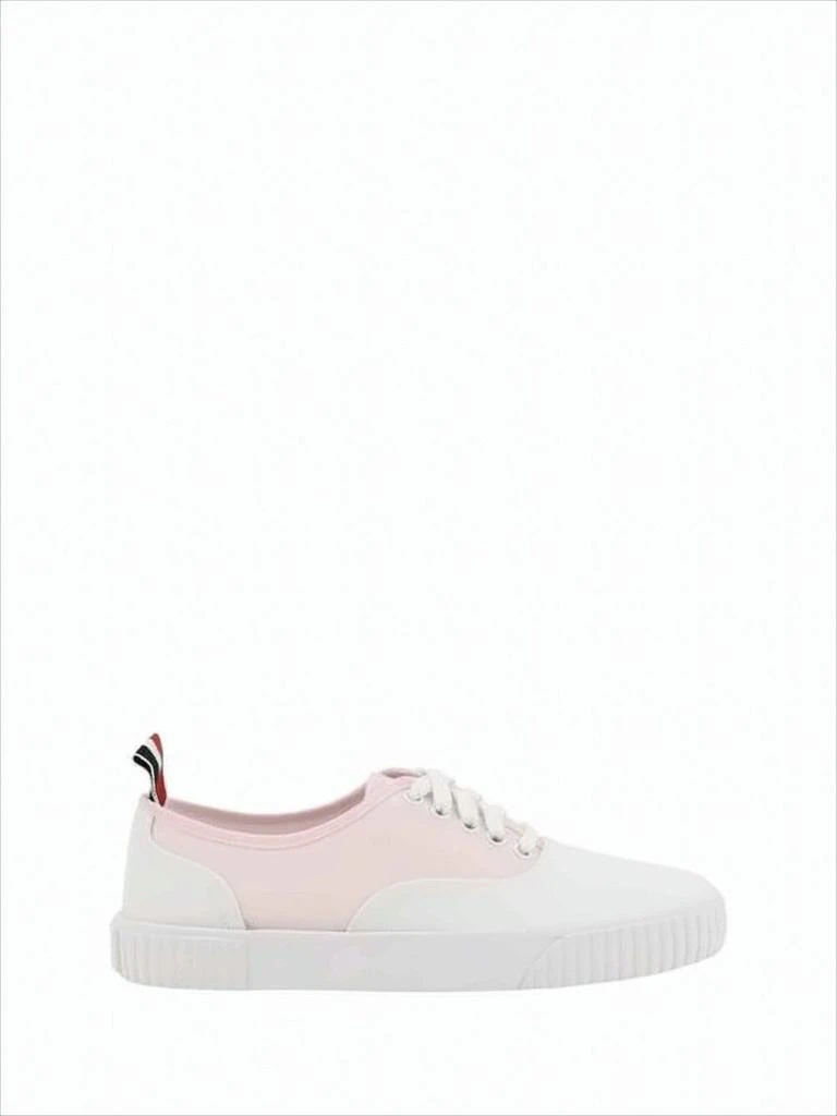 Thom Browne Canvas Low-Top Sneakers with Striped Pull Tab