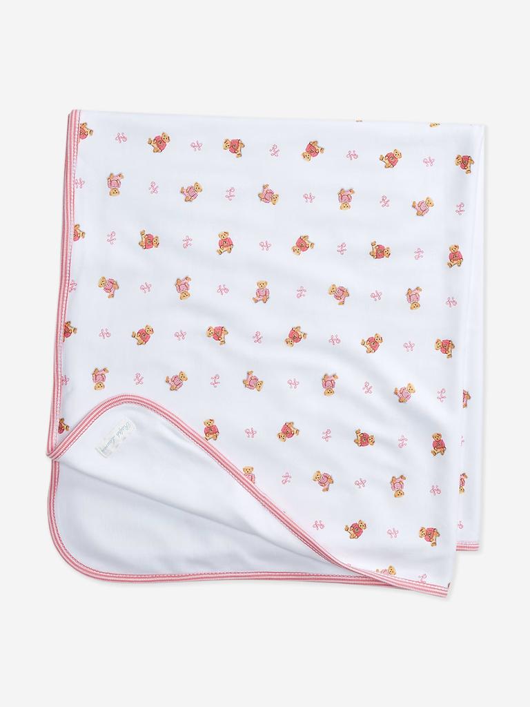 Ralph Lauren Baby Girls Bear Blanket in White