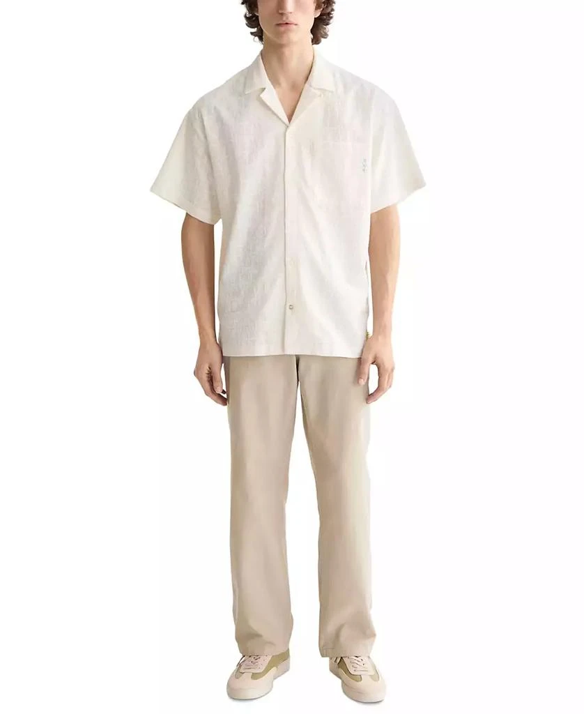 Scotch & Soda Men's Relaxed Fit Short Sleeve Cross Hatch Button-Front Camp Shirt 2