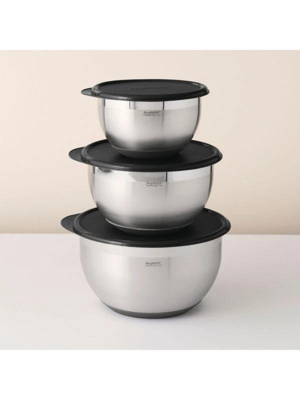 BergHOFF Essentials 8-Piece Stainless Steel Covered Mixing Bowl Set 2