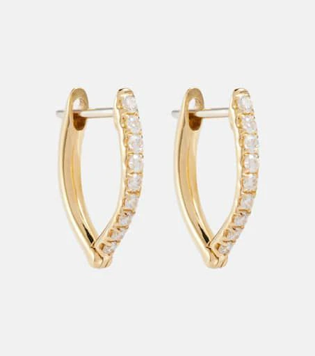 Melissa Kaye Cristina Small 18kt gold earrings with diamonds 1