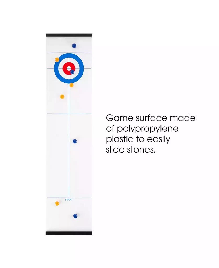 Trademark Global Hey Play Tabletop Curling Game - Portable Indoor Desktop Roll Up Magnetic Competition Board Game With Eight Stones 4