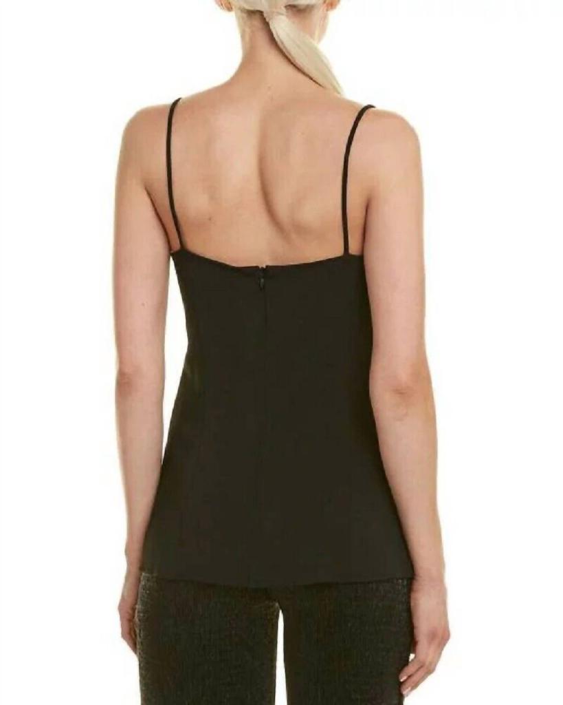 CUSHNIE Wrapover Tank Top In Black