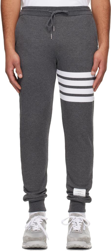 Thom Browne Gray Classic Loopback 4-Bar Sweatpants