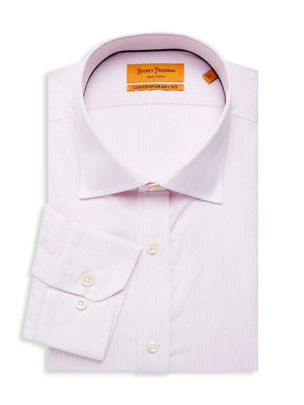 Hickey Freeman Contemporary Fit Striped Dress Shirt 1