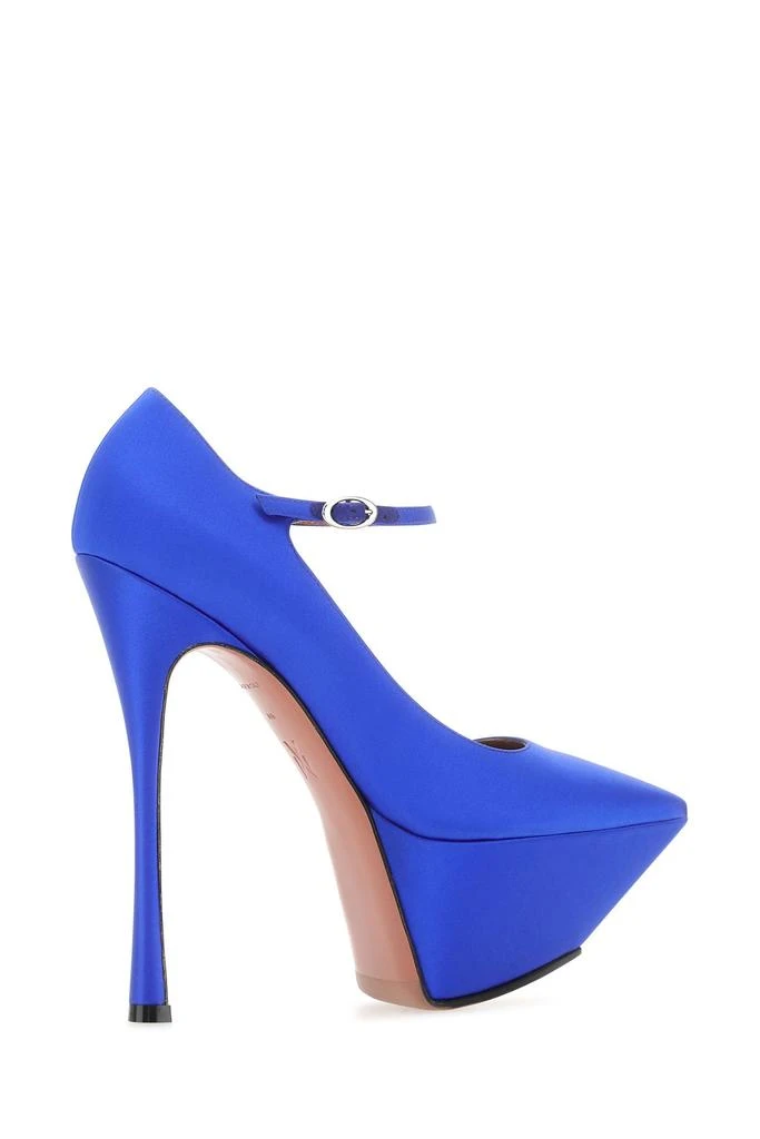 Amina Muaddi Electric blue satin Yigit pumps 2