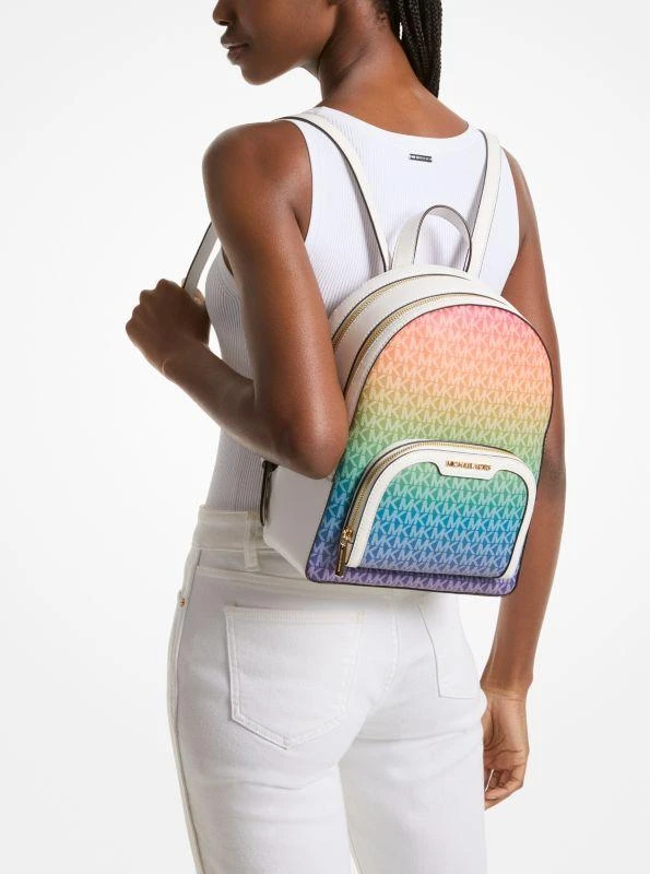 Michael Kors Jaycee Medium Rainbow Signature Logo Backpack 4