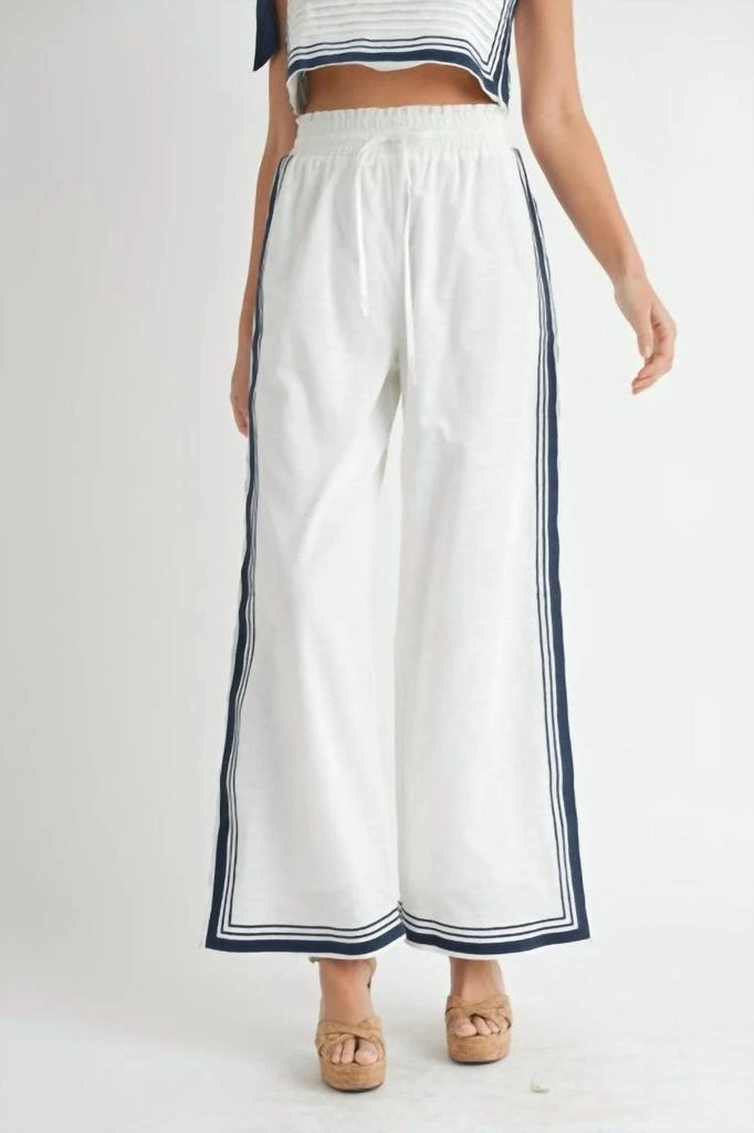 MABLE Mable - Chevron Linen Pants