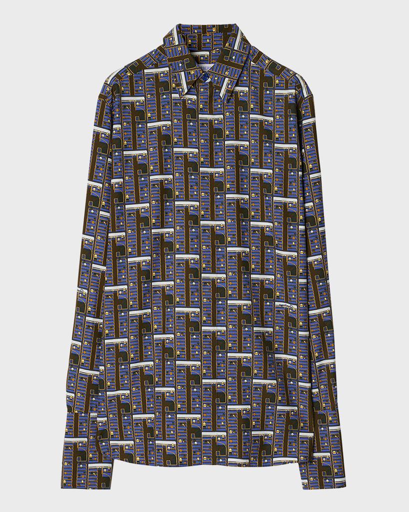 Burberry Abstract-Print Silk Pajama Shirt