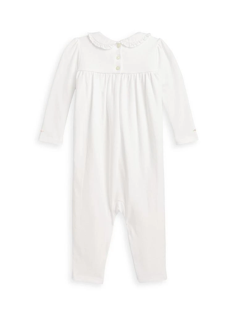 Ralph Lauren Baby Girl's Smocked Organic Cotton Onesie 2