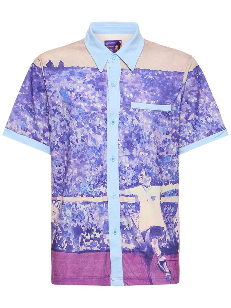 KIDSUPER STUDIOS Printed Stretch Satin Short Sleeve Shirt 1
