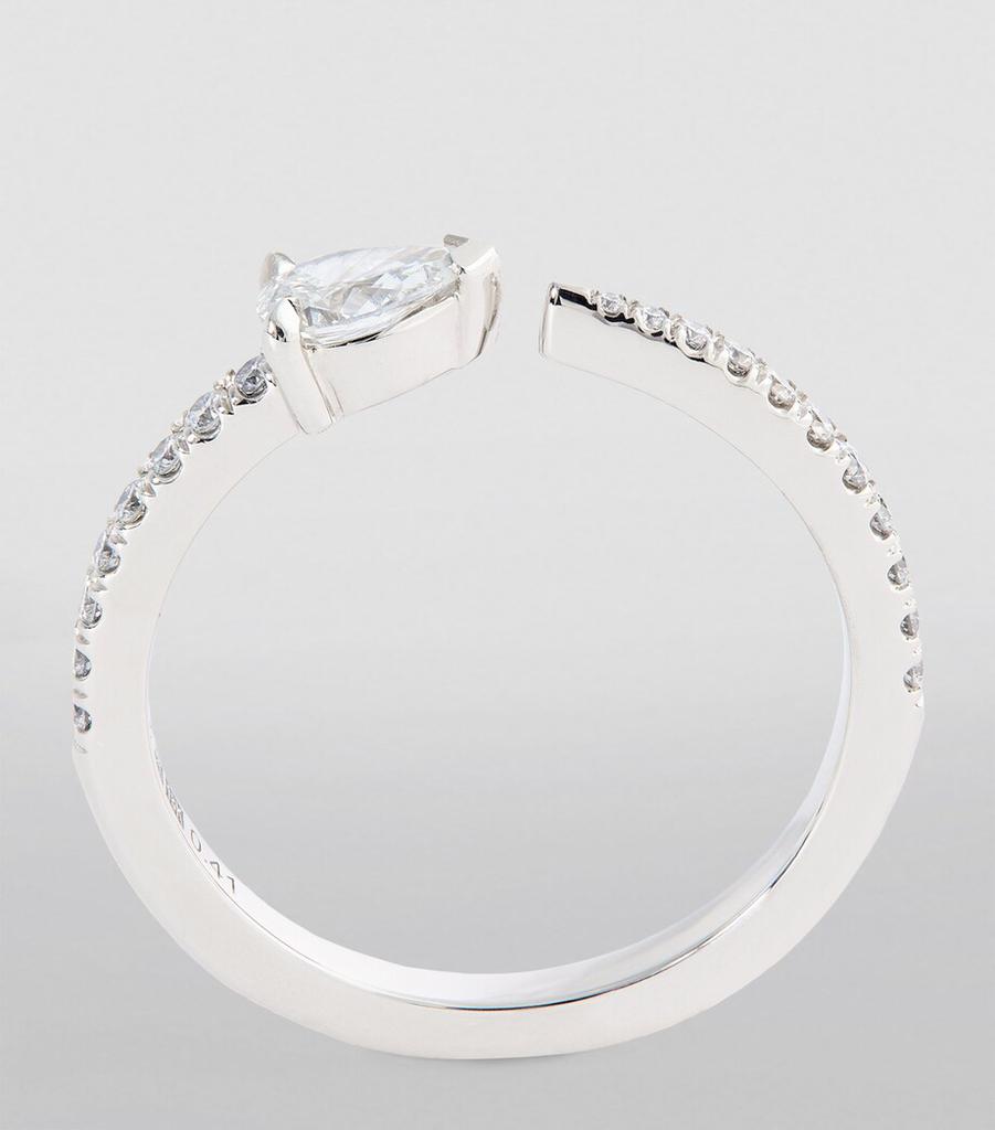 Engelbert White Gold and Diamond Pavé Drop Links Ring