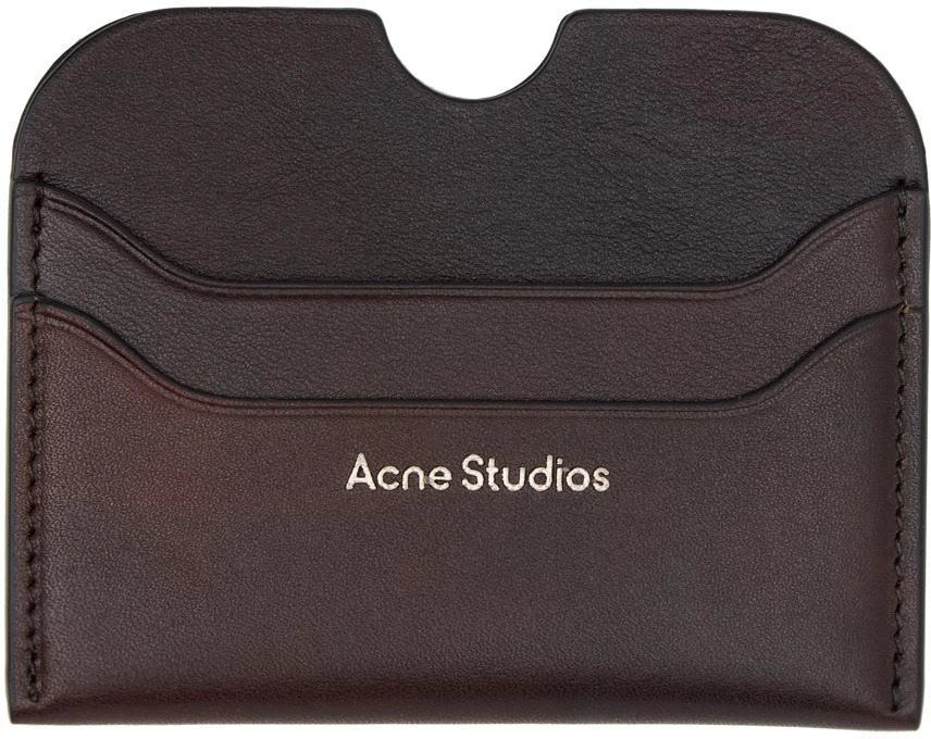 Acne Studios Brown Leather Card Holder 1