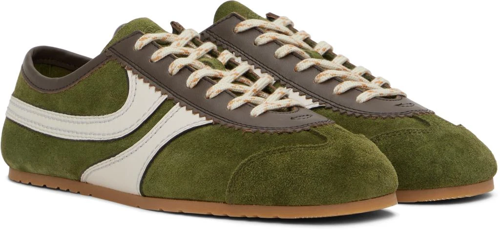Dries Van Noten Green & Off-White Suede Sneakers 4