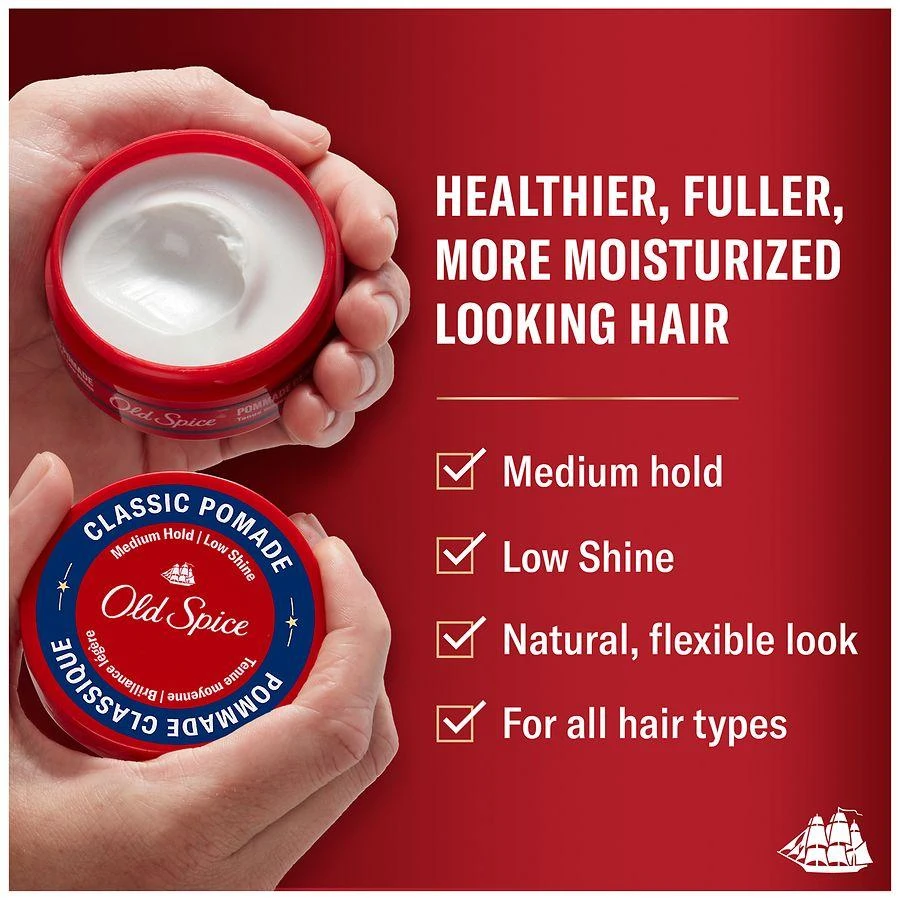Old Spice Classic Pomade for Men, Medium Hold with Low Shine Coconut & Tropical Wood 2