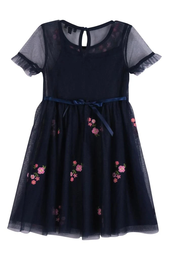 Zunie Kids' Embroidered Mesh Dress 2