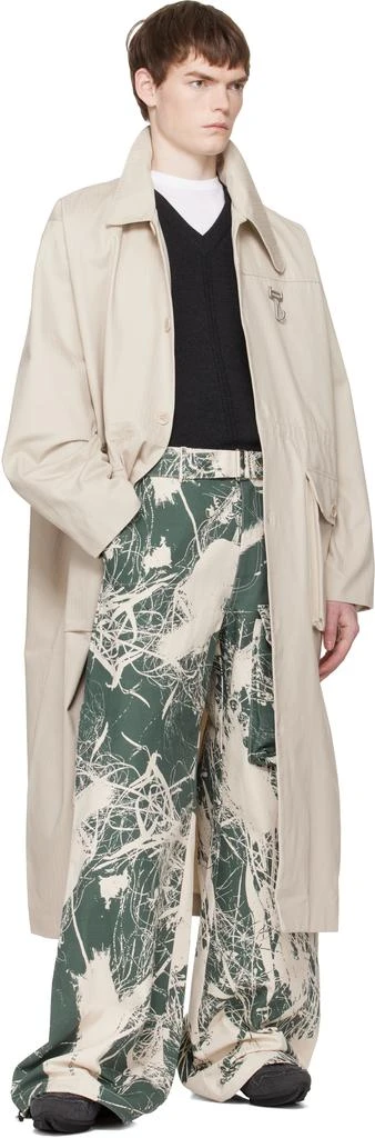 Reese Cooper Beige Cotton Herringbone Overcoat 4