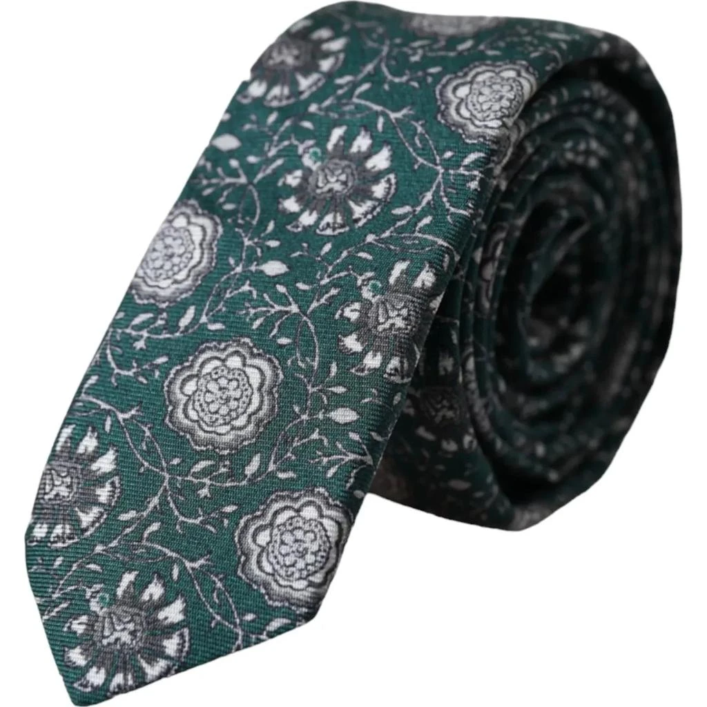 Dolce 
Gabbana Floral Print Silk Adjustable Men Men
s Tie