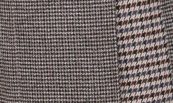 Avec Les Filles Colorblock Houndstooth Double Breasted Coat 8